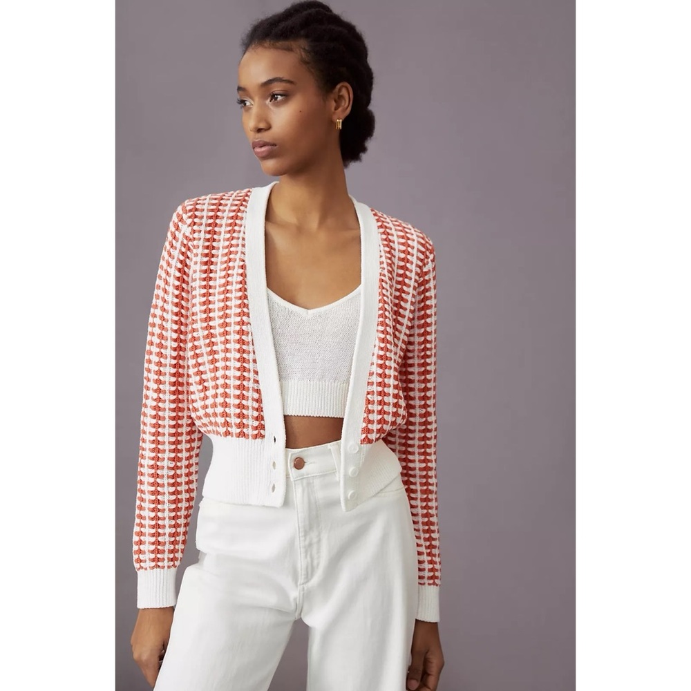 Anthropologie Maeve Bridget Cardigan Cropped Button Front Knit
